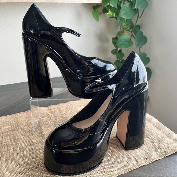 SCHUTZ Zayne Mary Jane Platform Pump in Black Patent Size 9.5 NWOT - Picture 4 of 16